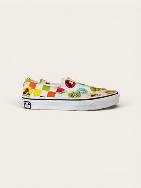 Vans X Disney 50th White Slip-On with Multicolor Checkerboard and Mickey Prints